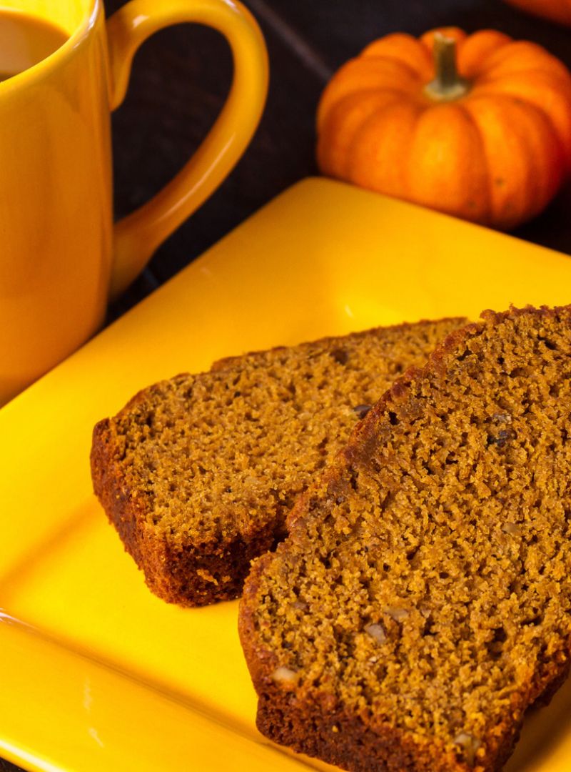 Freshly baked pumpkin spice bread